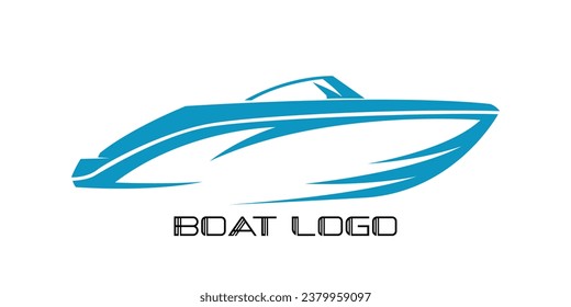 Speed ​​boat logo icon design on white background. Vector illustration.