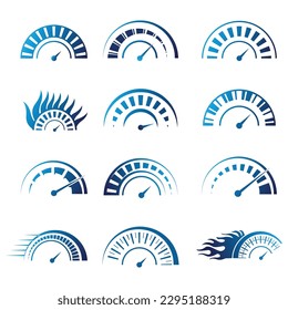 Speed logo icon set abstract symbol 