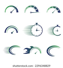 Speed logo icon set vector symbol. 