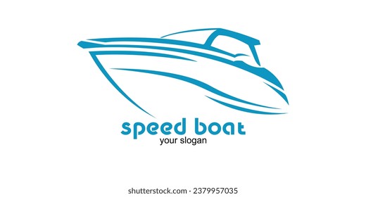 
Speed ​​boat logo icon. Vector illustration