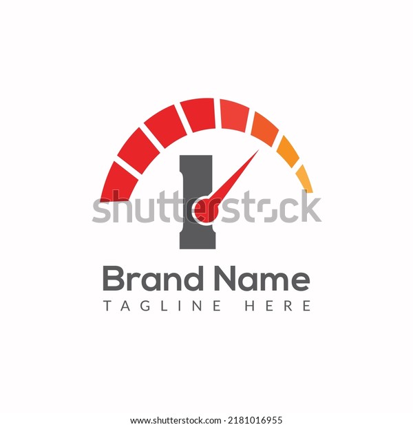 Speed Logo On Letter 1 Template. Speed On 1\
Letter, Initial Speed Sign\
Concept
