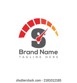 Speed Logo On Letter S Template. Speed On S Letter, Initial Speed Sign Concept
