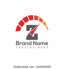 Speed Logo On Letter Z Template. Speed On Z Letter, Initial Speed Sign Concept