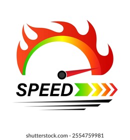 Speed Logo Symbol. Gauge Meter Icon. Speedometer Icon. Tachometer or Odometer Display. Vector Illustration.