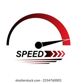 Speed Logo Symbol. Gauge Meter Icon. Speedometer Icon. Tachometer or Odometer Display. Vector Illustration.