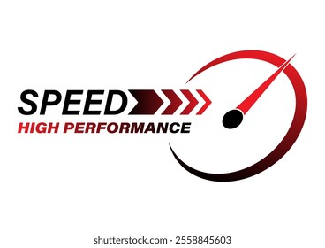 Speed Logo Symbol. Gauge Meter Icon. Speedometer Icon. Tachometer or Odometer Display. Vector Illustration.