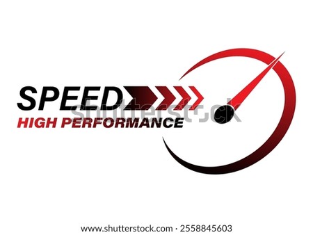 Speed Logo Symbol. Gauge Meter Icon. Speedometer Icon. Tachometer or Odometer Display. Vector Illustration.