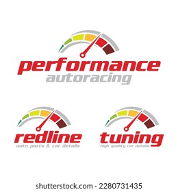 Speed Logo Template Automotive Performance Logo set. Auto and Moto Shop Logos