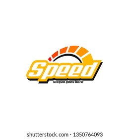 Speed logo template. Speedometer logo template