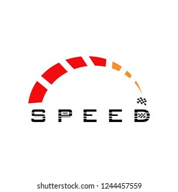 .Speed logo. Vector art.Top Speed, vector logo racing event, with the main elements of the modification speedometer. speed silhouette.abstract symbol of speed logo design.vector icon 