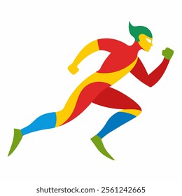 Speed man vector colorful on white background.