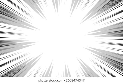 Speed ​​lines as manga comic effect on white background. Cartoon anime action background. Vector illustration