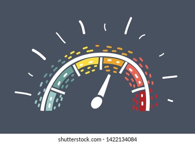 Speed measure sensor symbol. sketch icon pictogram.