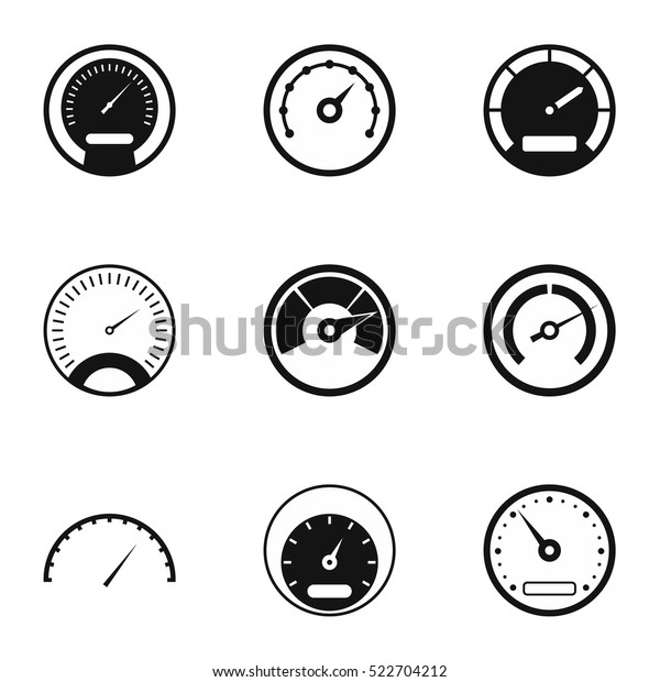 Speed Measurement Icons Set Simple Illustration Stock Vector (Royalty ...