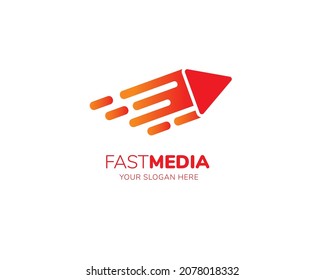Speed Media Represent  Logo Vector Illustration Pencil Education