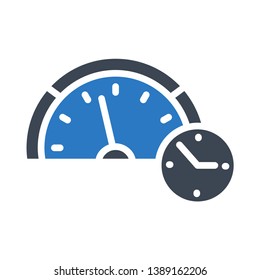 speed meter clock glyph double color icon