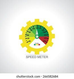 speed meter with gear vector illustration 
