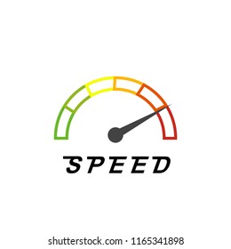 Speed meter icon vector illustration isolated on white background. Speed icon. Abstract speed icon
