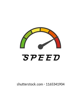 Speed meter icon vector illustration isolated on white background. Speed icon. Abstract speed icon