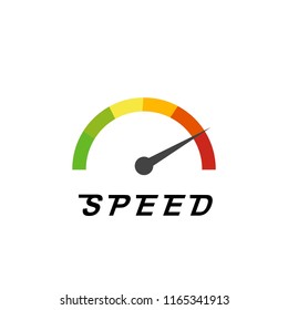 Speed meter icon vector illustration isolated on white background. Speed icon. Abstract speed icon