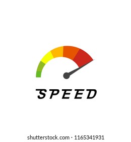 Speed meter icon vector illustration isolated on white background. Speed icon. Abstract speed icon