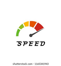 Speed meter icon vector illustration isolated on white background. Speed icon. Abstract speed icon