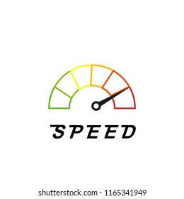 Speed meter icon vector illustration isolated on white background. Speed icon. Abstract speed icon