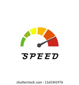 Speed meter icon vector illustration isolated on white background. Speed icon. Abstract speed icon
