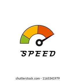 Speed meter icon vector illustration isolated on white background. Speed icon. Abstract speed icon