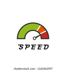 Speed meter icon vector illustration isolated on white background. Speed icon. Abstract speed icon