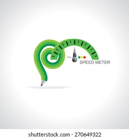 speed meter idea with green bulb concept