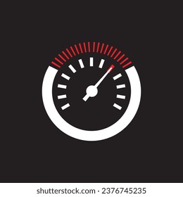 Speed meter internet silhouette. Abstract symbol of speed logo design. Vector icon