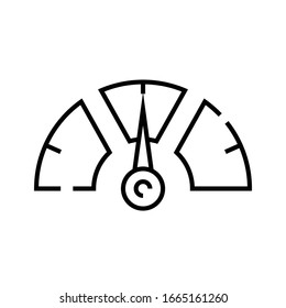 Speed meter line icon, concept sign, outline vector illustration, linear symbol.