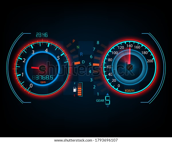 Speed meter motion background\
with fast speed meter car digital illustration eps10\
vector
