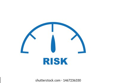 Speed meter on risk blue icon vector 