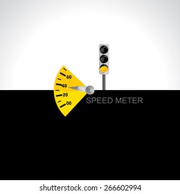 speed meter vector illustration yellow signal 