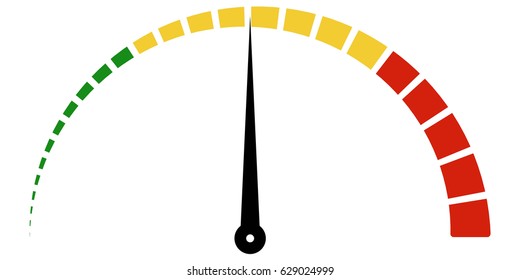 Medidor de escala de iconos de medición de velocidad dividido en sectores, termómetro vectorial