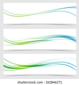 Speed modern abstract satin airy line flow header footer web collection layout. Vector illustration