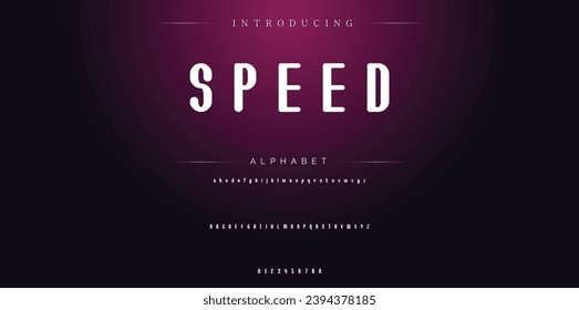 Speed Modern Bold Font. Sans Serif Font. Regular Italic Uppercase Lowercase Typography urban style alphabet fonts for fashion, sport, technology, digital, movie, logo design, vector illustration