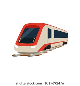 Speed modern high speed railway train locomotive vector Illustration