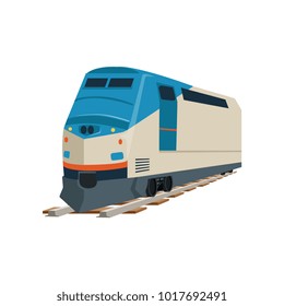 Speed modern train locomotive vector Illustration