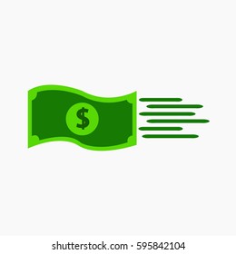 Speed money, fast dollar icon logo