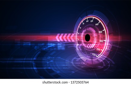 Speed Motion Background With Fast Speedometer Car. Racing Velocity Background.