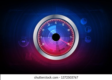 Speed Motion Hintergrund mit schnellem Tachomar. Renngeschwindigkeit, Hintergrund.