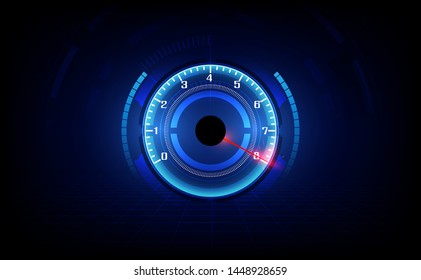 Speed motion background with fast speedometer car. Racing velocity background.