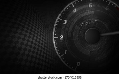 Speed motion background with fast speedometer car. Racing velocity background.