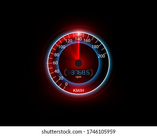 Speed ​​meter motion background with fast speedometer