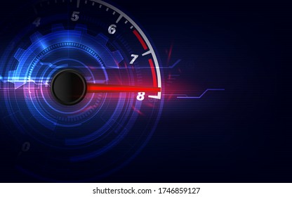Speed motion background with fast speedometer car. Racing velocity background.