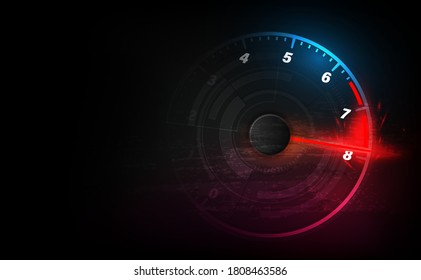 Speed motion background with fast speedometer car. Racing velocity background.