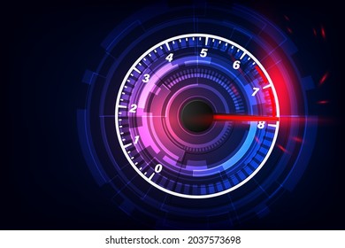 Speed motion background with fast speedometer car. Racing velocity background.